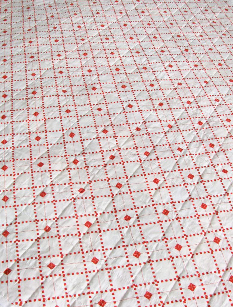 Red and White Quilt Backing