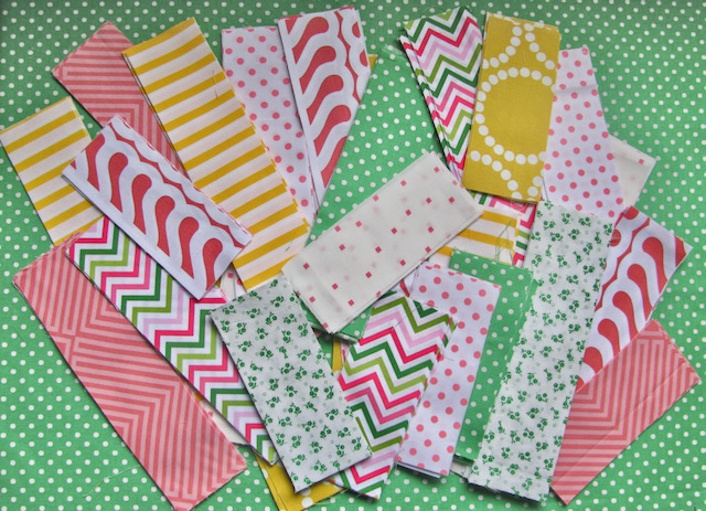 Pink and Green Quilt Pieces