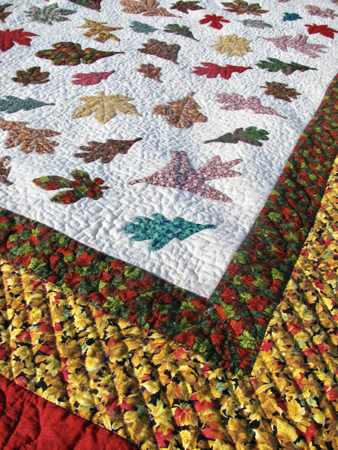 Fall Leaf Applique Quilt with Borders