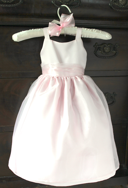 Handmade pink flower girl dress