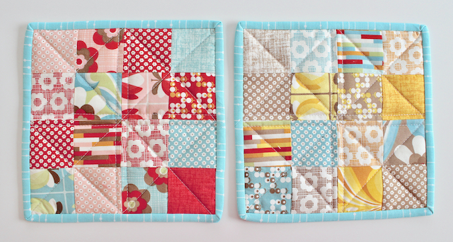 Mini Charm Quilted Potholders