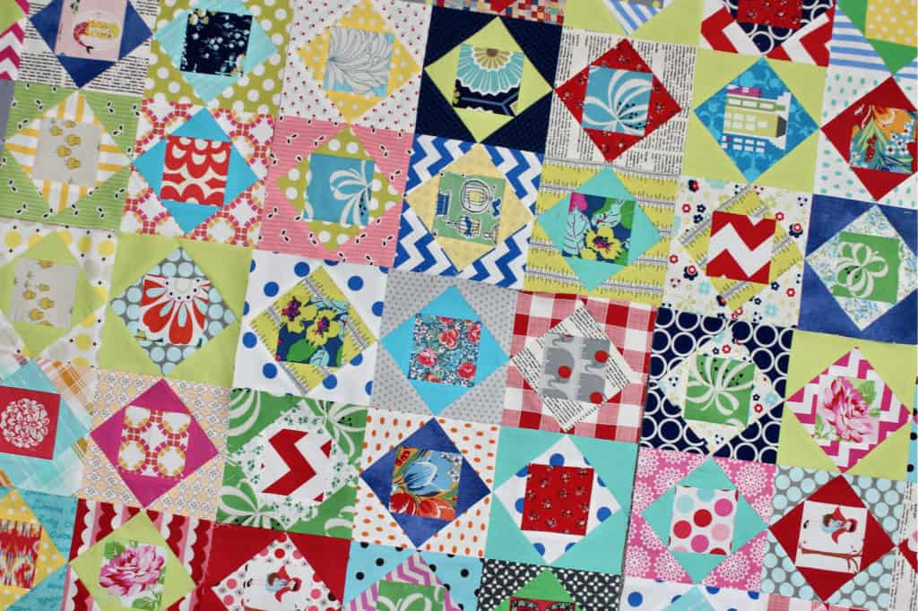 Economy blocks placed for quilt top